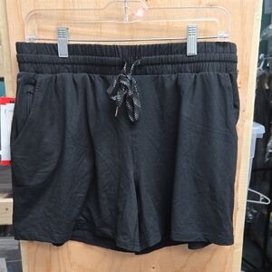 Pacific Trail Size M Black Mid Rise Brushed Lounge Shorts